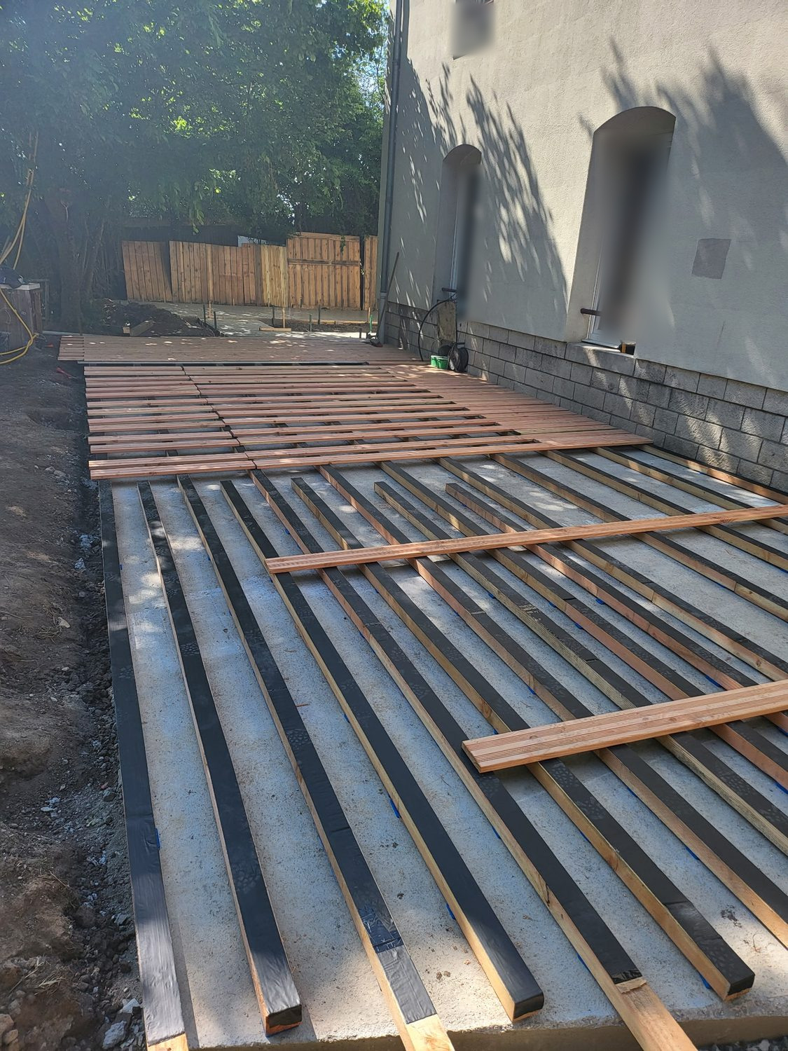 Pose de la terrasse en bois