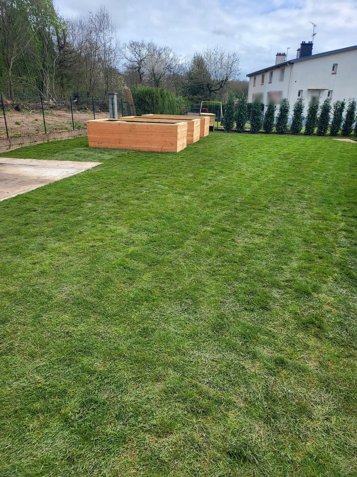 Engazonnement d'un jardin